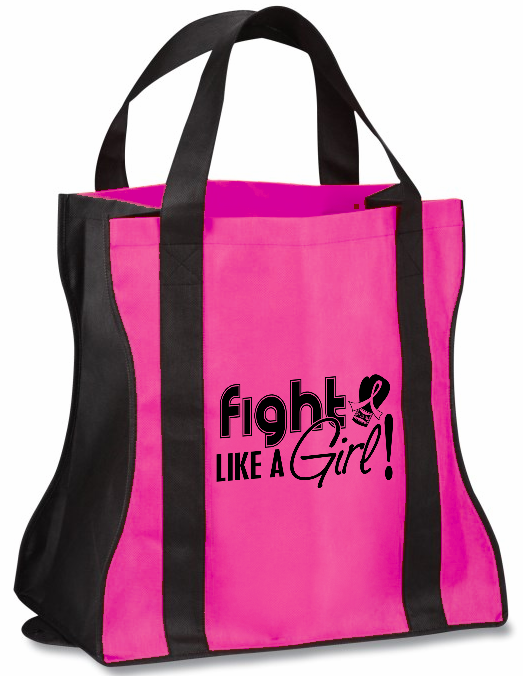 Fight Like a Girl Grocery Tote Bag Breast Cancer