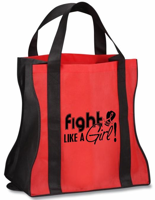 Fight Like a Girl Tote Bag Heart Disease, AIDS HIV, Blood Cancer
