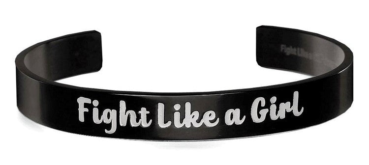 Fight Like a Girl Cuff Bracelet - Black