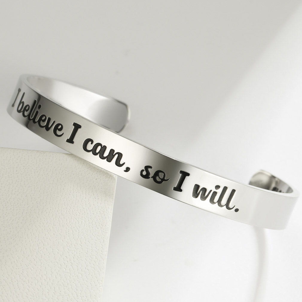 I Believe I Can Cuff Bracelet - Silver
