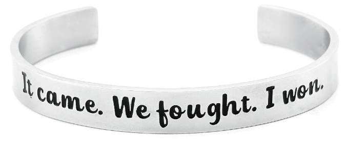 It Came We Fought I Won Cuff Bracelet - Silver