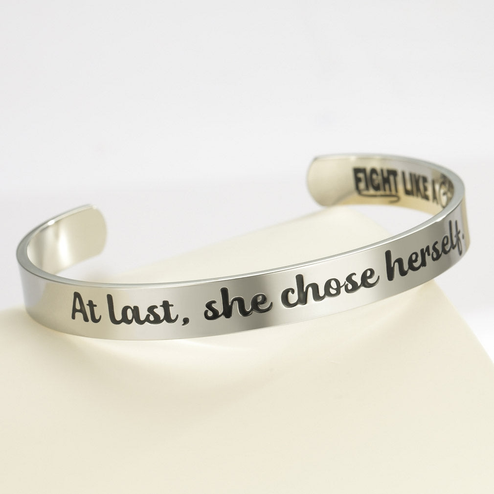 She Chose Herself Cuff Bracelet - Silver