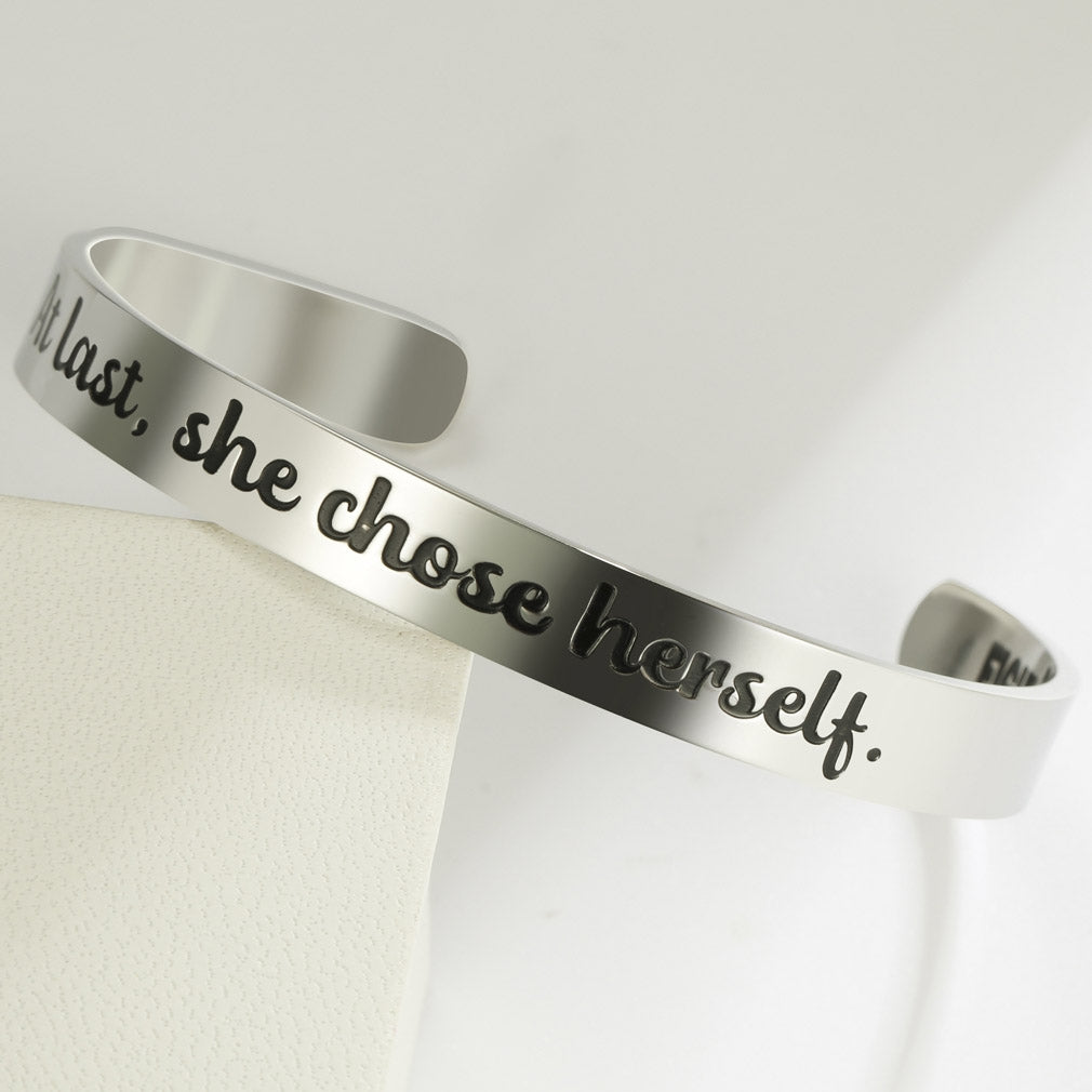 She Chose Herself Cuff Bracelet - Silver