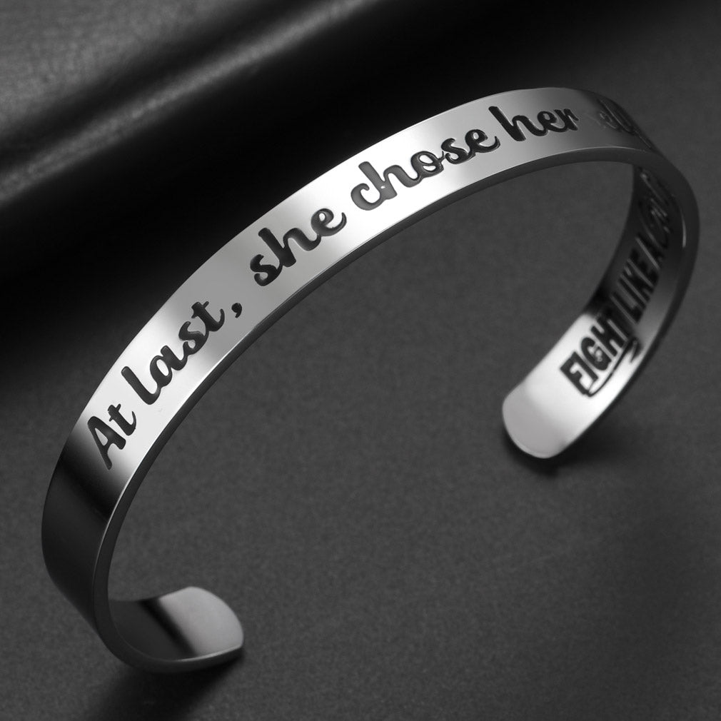She Chose Herself Cuff Bracelet - Silver
