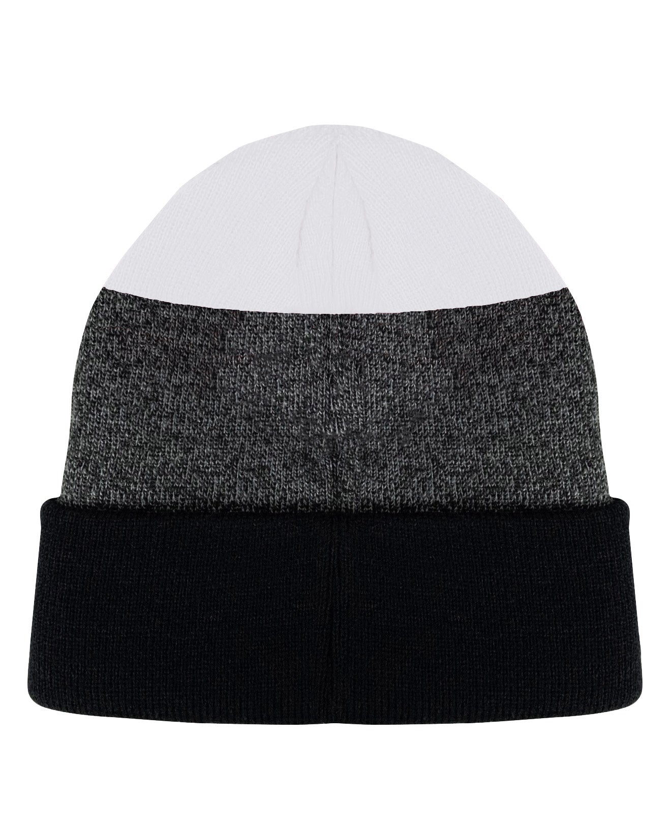 Fight Like a Girl Hybrid Cuffed Knit Beanie - Black/White w/ White