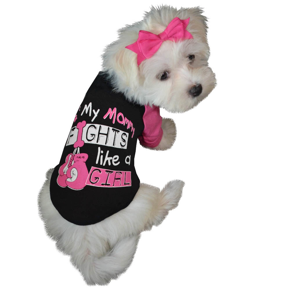 My Mommy Fights Like a Girl Dog Shirt