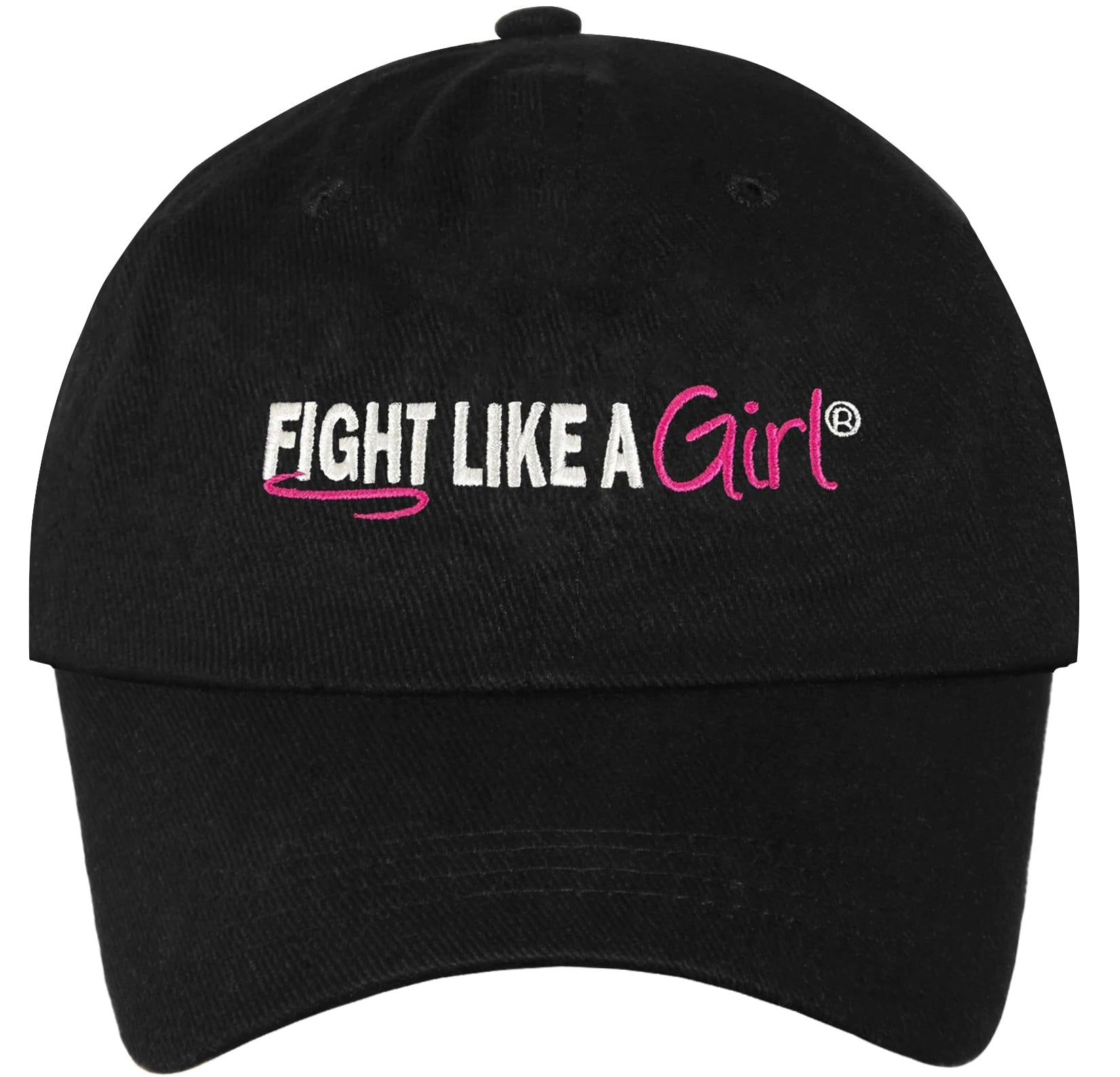 Fight Like a Girl Hybrid Embroidered Cap - Black w/ Pink