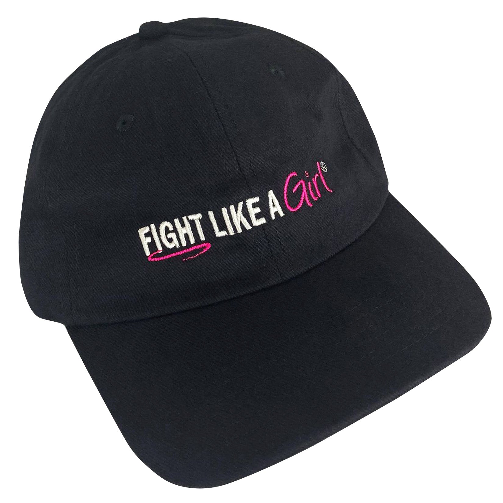 Fight Like a Girl Hybrid Embroidered Cap - Black w/ Pink