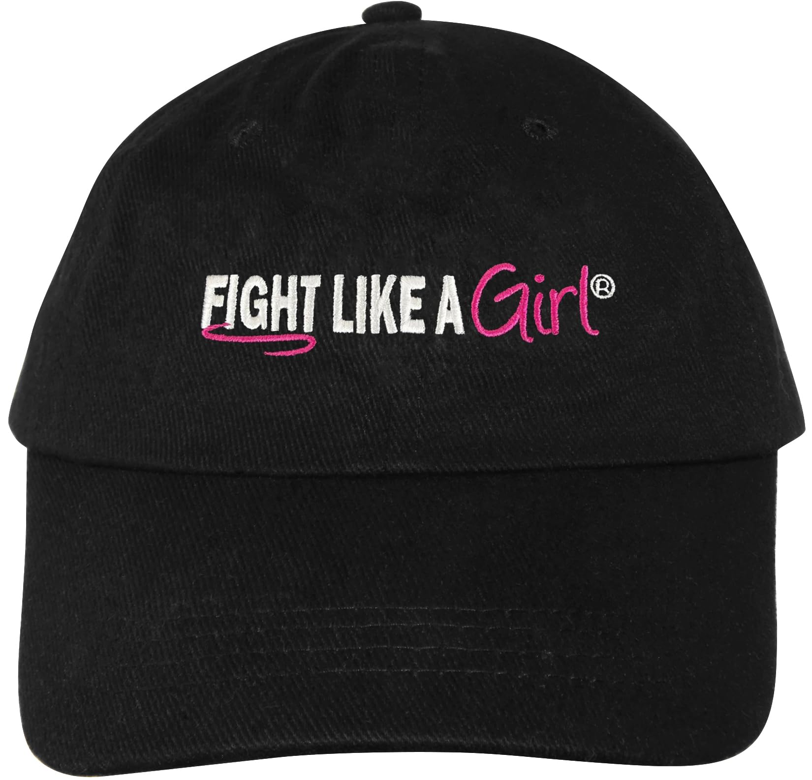 Fight Like a Girl Hybrid Embroidered Cap - Black w/ Pink