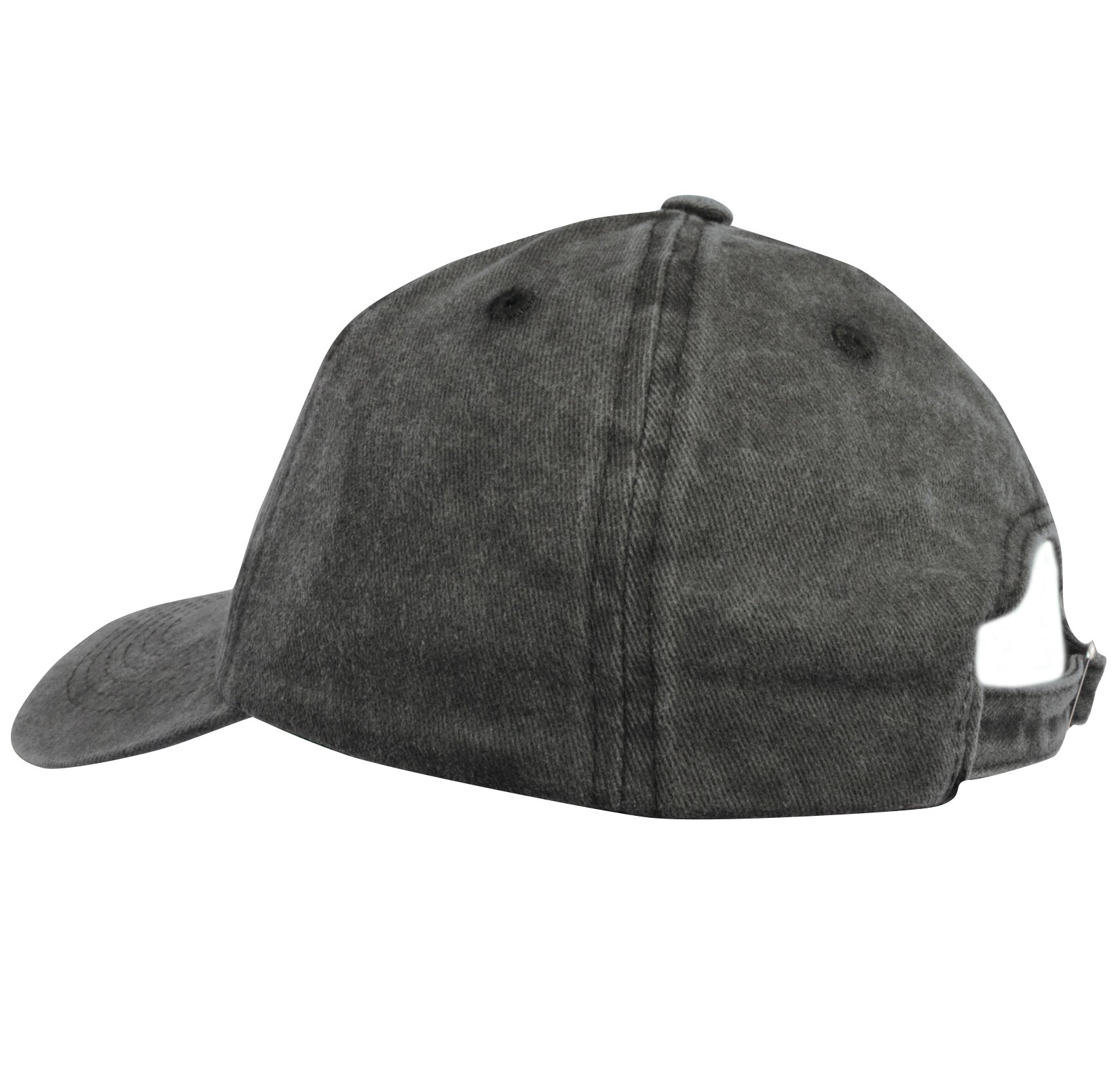 Grunge Ribbon Embroidered Cap - Washed Black (Distressed) w/ Pink