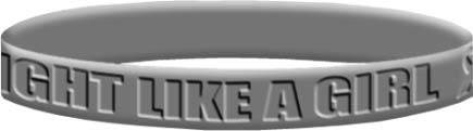 Fight Like a Girl 2 Wristband - Grey