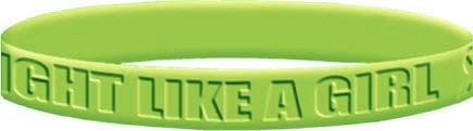 "Fight Like a Girl Bold" Silicone Wristband - Lime Green
