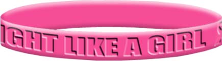 Fight Like a Girl Bold Silicone Wristband - Pink (Discontinued)