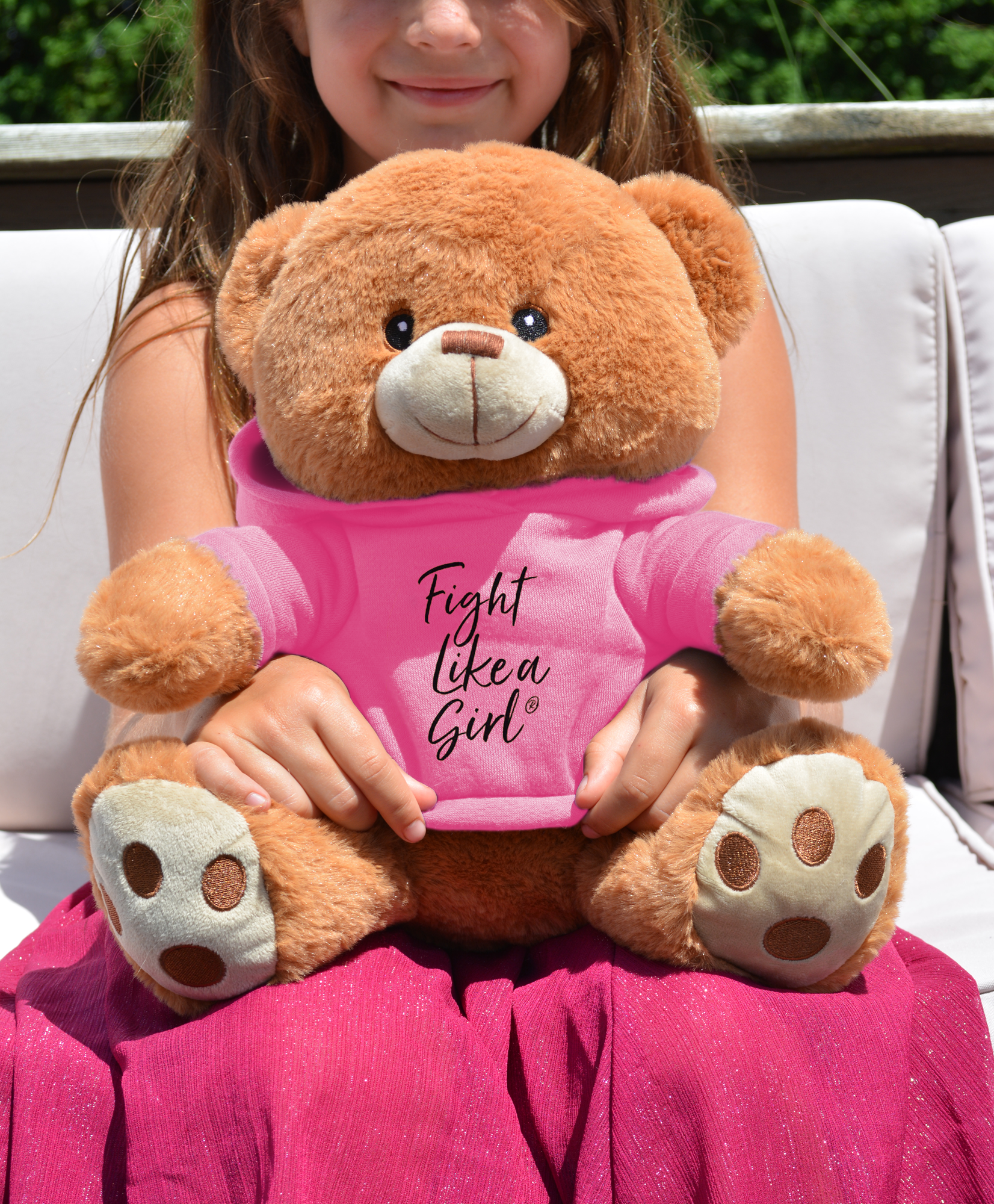 Fight Like a Girl Script Fight Pal Teddy Bear - Pink
