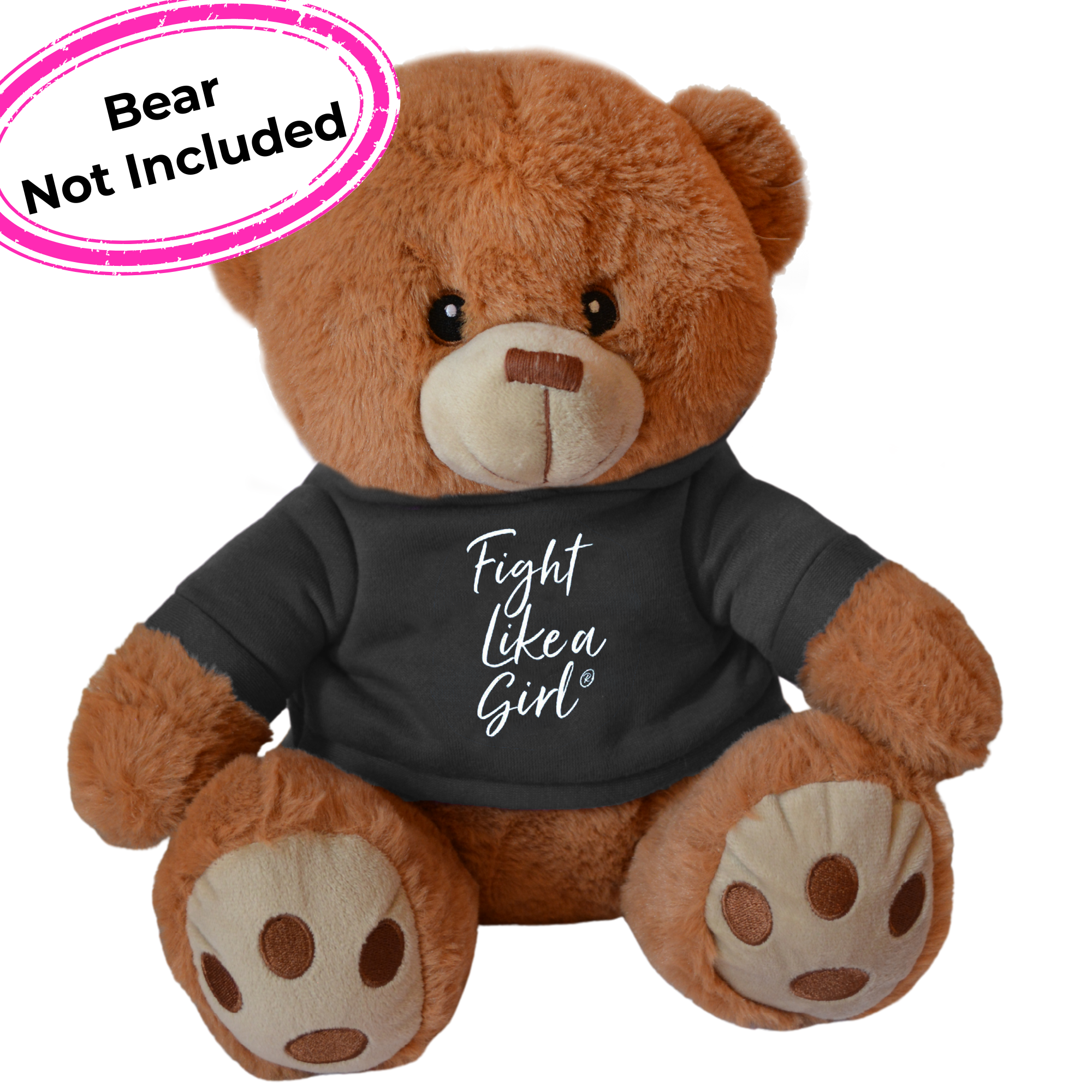 Fight Like a Girl Script Hoodie for Stuffed Animal - Black
