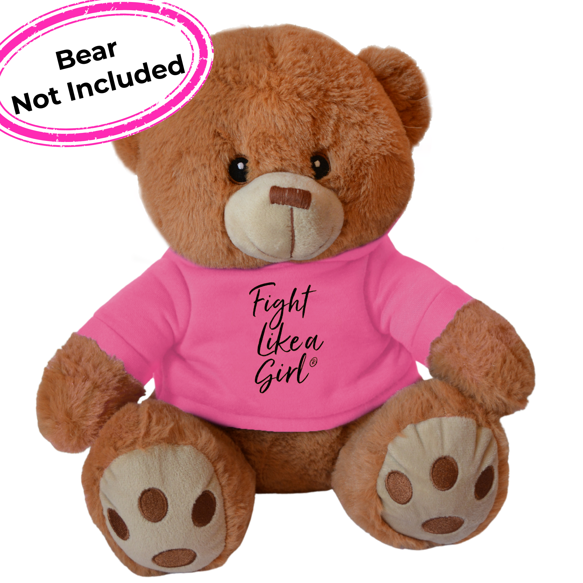 Fight Like a Girl Script Hoodie for Stuffed Animal - Pink