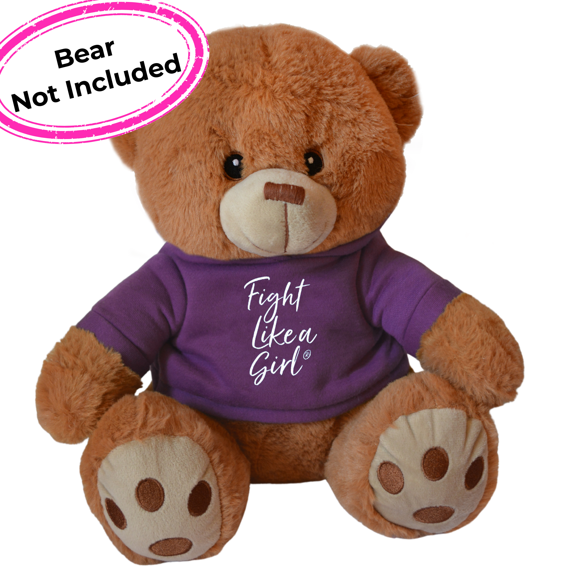 Fight Like a Girl Script Hoodie for Stuffed Animal - Purple