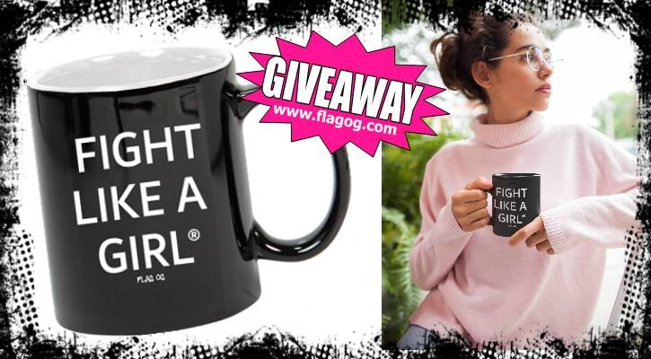 Fight Like a Girl Statements Ceramic Mug - Black