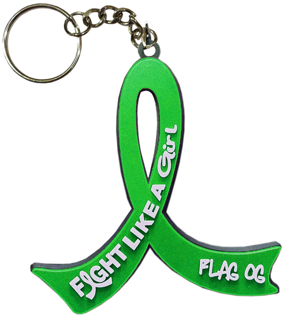 Fight Like a Girl Keychain for Kidney Cancer Bile Duct Cancer Brain Spinal Cord Injury Depression Cerebral Palsy