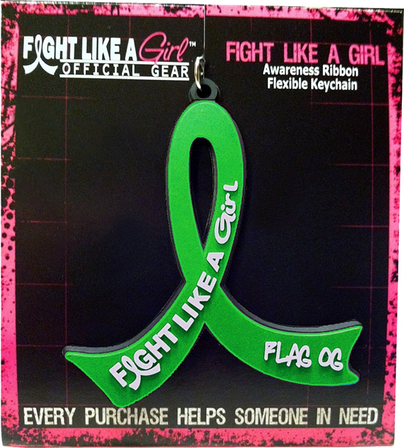 Fight Like a Girl Keychain for Kidney Cancer Bile Duct Cancer Brain Spinal Cord Injury Depression Cerebral Palsy