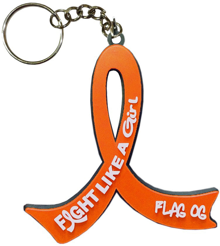 Fight Like a Girl Keychain for Leukemia, Kidney Cancer, RSD, Multiple Sclerosis aka MS