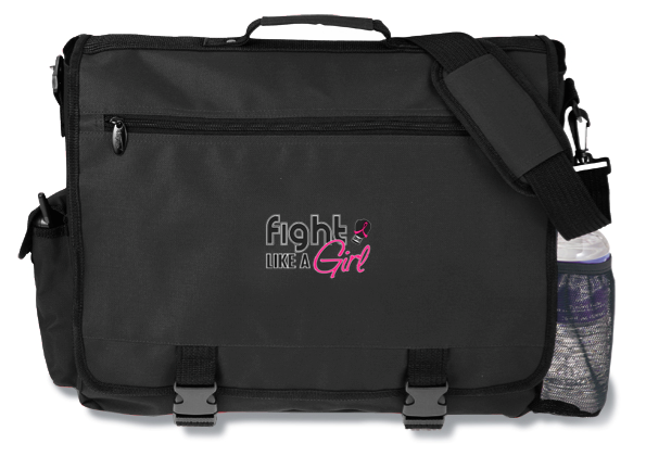 Fight Like a Girl Embroidered Messenger Bag