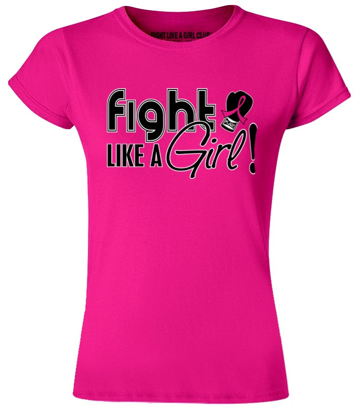 Fight Like a Girl Signature Women's T-Shirt - Hot Pink