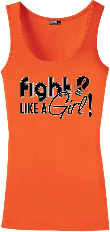 Fight Like a Girl Signature Women's Stretch Tank Top - Orange