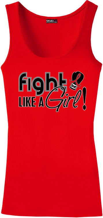 Fight Like a Girl Stretch Tank Tops for Heart Disease