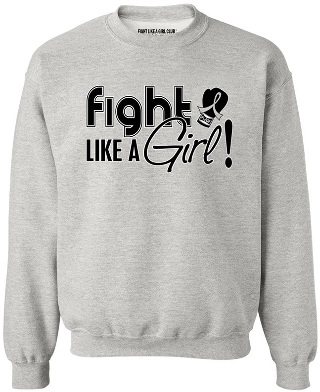 Fight Like a Girl Signature Unisex Sweatshirt - Heather Grey