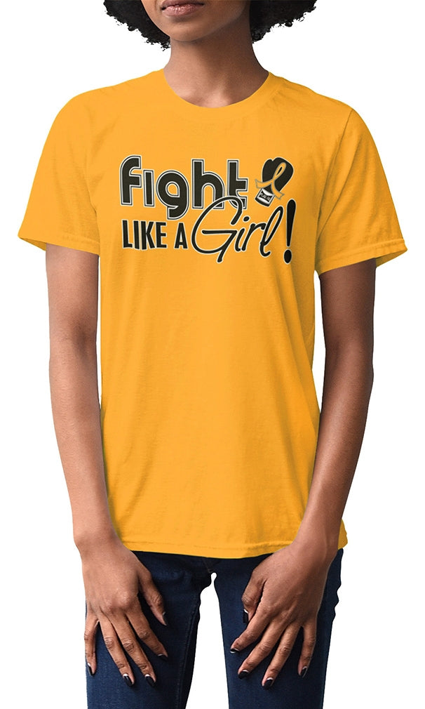 "Fight Like a Girl Signature" Unisex T-Shirt - Gold