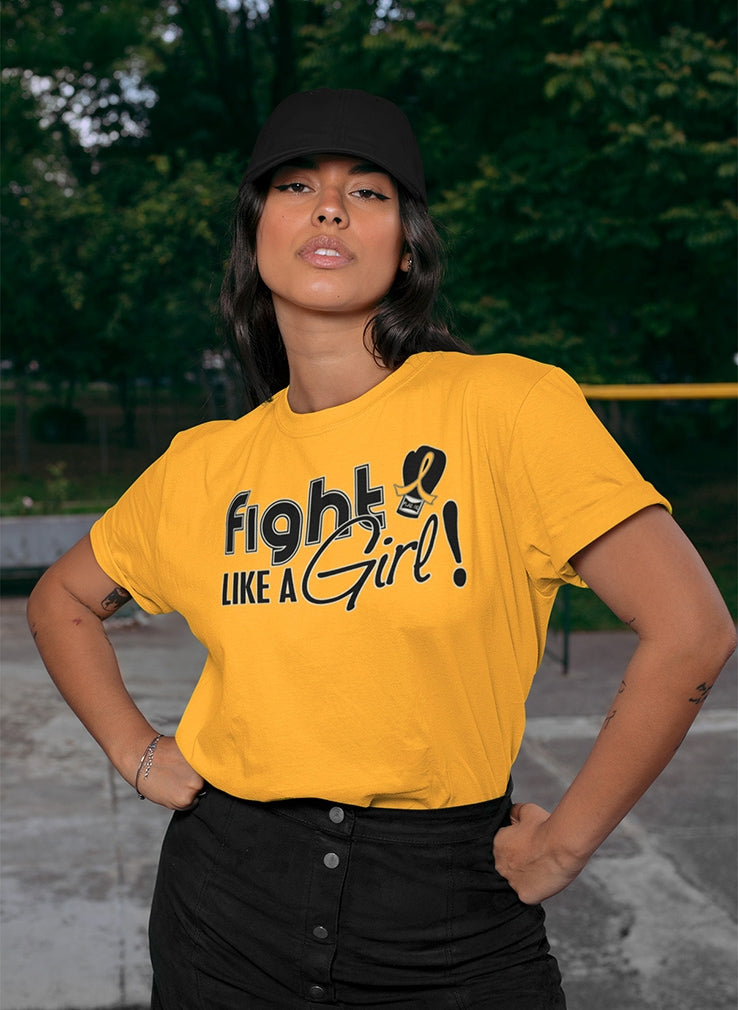 "Fight Like a Girl Signature" Unisex T-Shirt - Gold