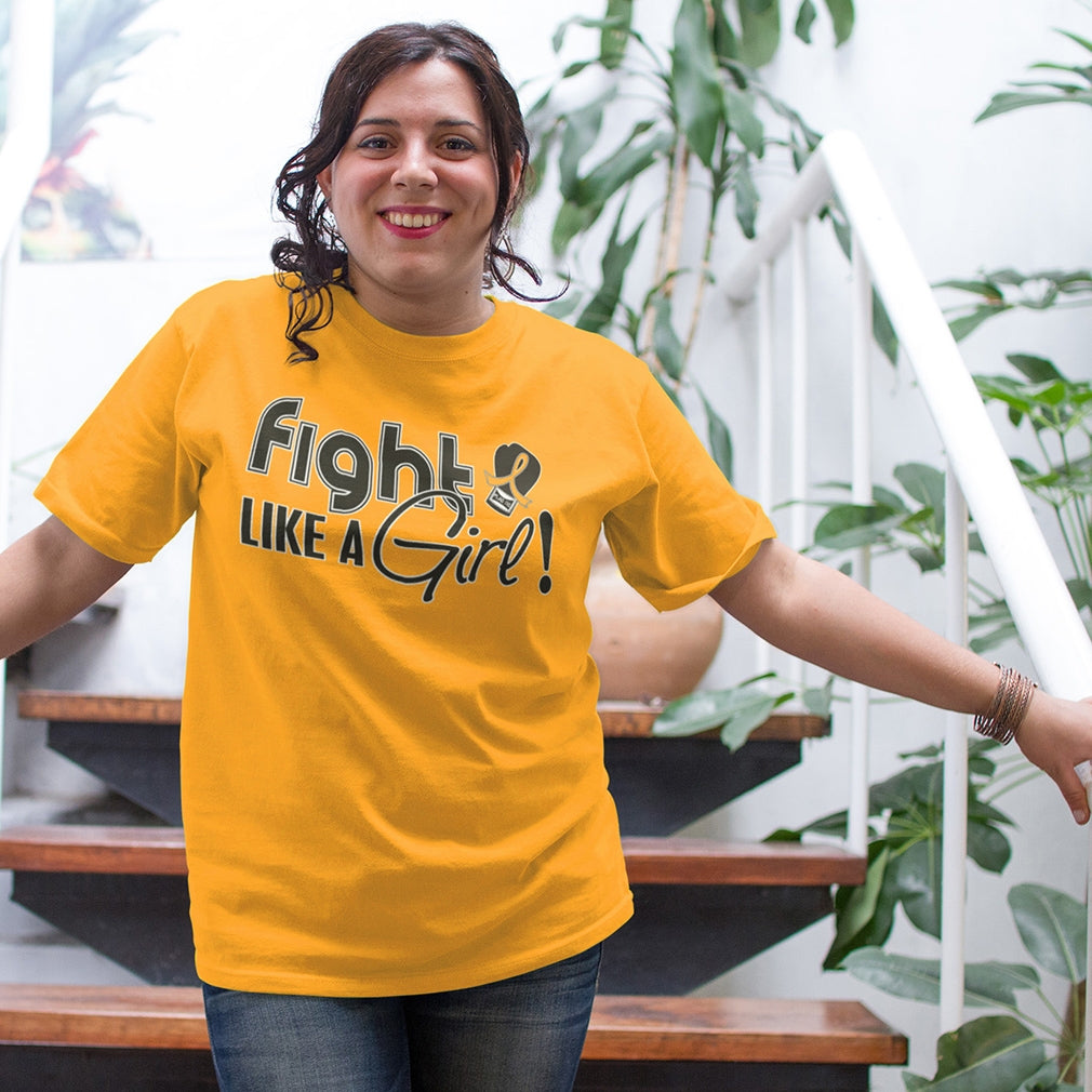 "Fight Like a Girl Signature" Unisex T-Shirt - Gold