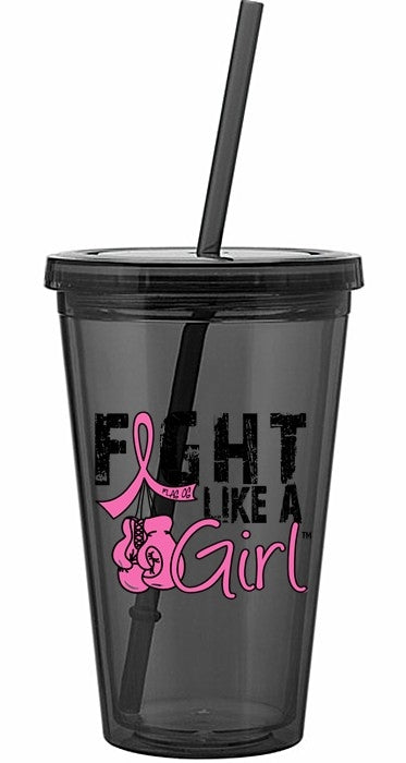 Fight Like a Girl Acrylic Tumbler Graphite