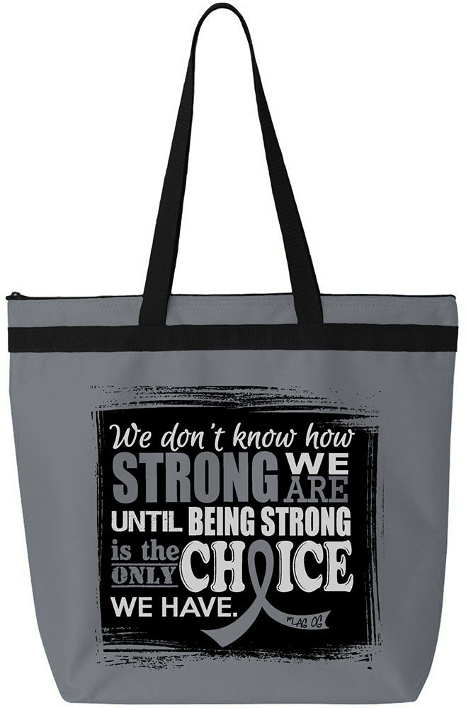 "How Strong We Are" Darcey Tote Bag - Grey