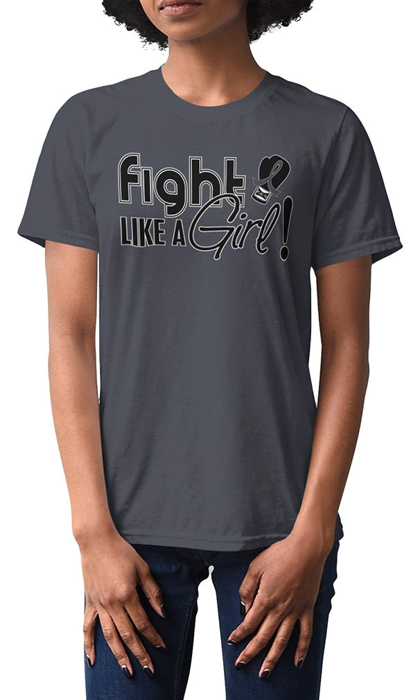 "Fight Like a Girl Signature" Unisex T-Shirt - Grey