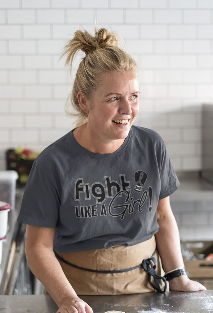 "Fight Like a Girl Signature" Unisex T-Shirt - Grey