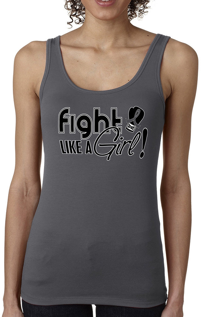 "Fight Like a Girl Signature" Stretch Tank Top - Grey
