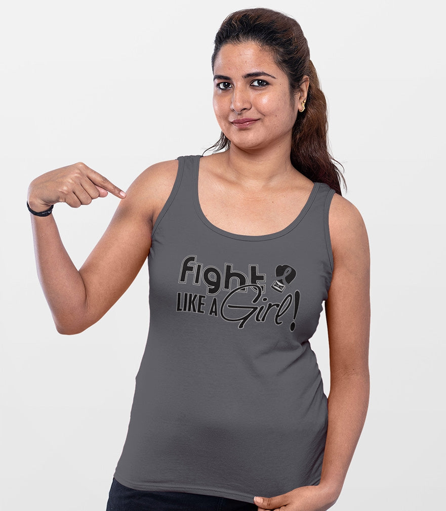 "Fight Like a Girl Signature" Stretch Tank Top - Grey
