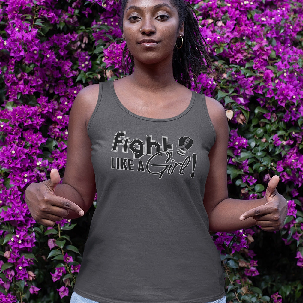 "Fight Like a Girl Signature" Stretch Tank Top - Grey