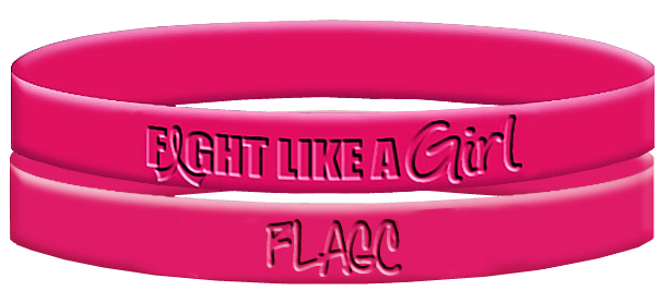 Fight Like a Girl Breast Cancer Wristband - Hot Pink
