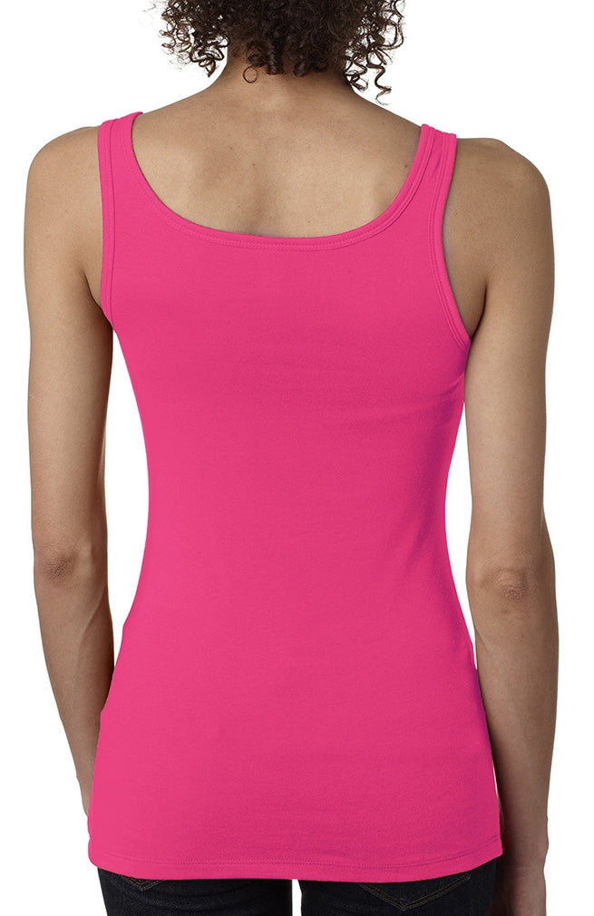 "Fight Like a Girl Script" Ladies Stretch Tank Top - Pink