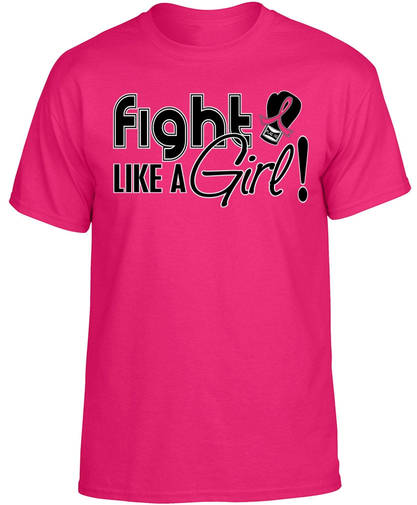 "Fight Like a Girl Signature" Unisex T-Shirt Breast Cancer - Hot Pink