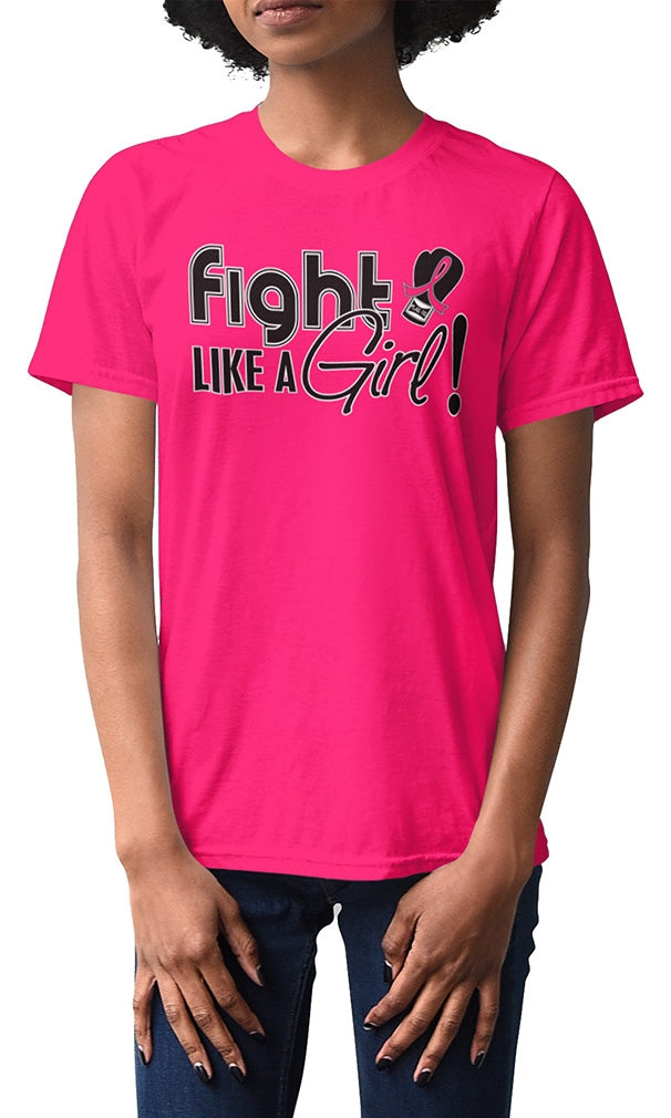 "Fight Like a Girl Signature" Unisex T-Shirt Breast Cancer - Hot Pink