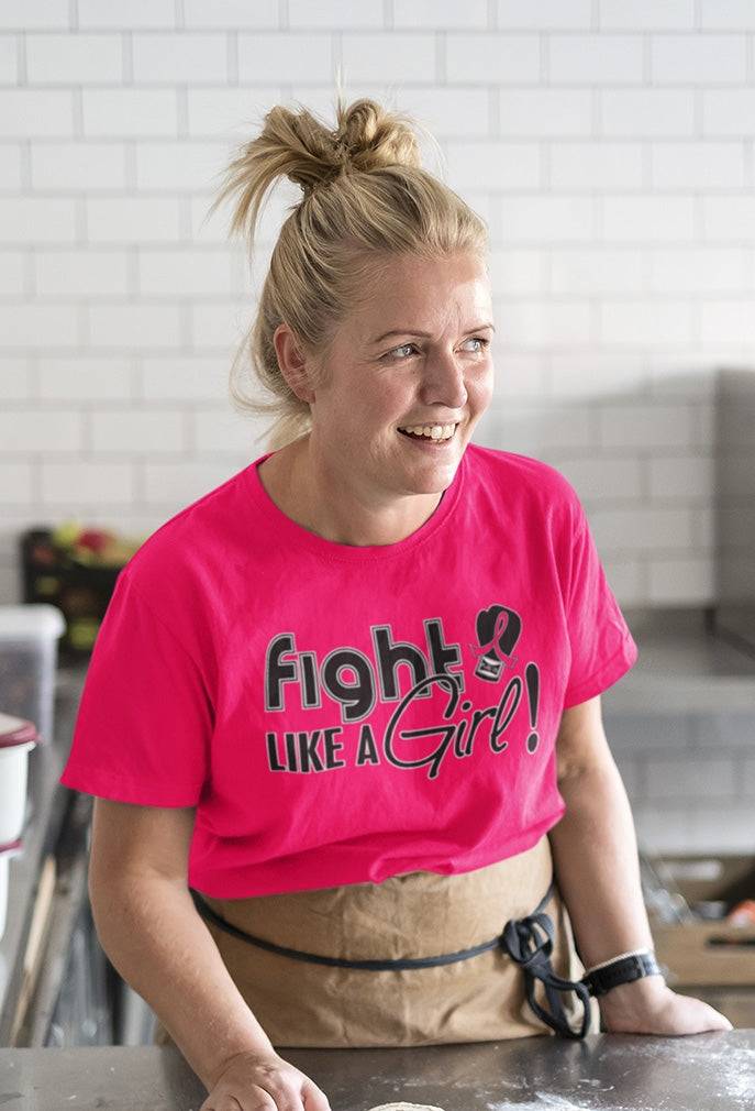 "Fight Like a Girl Signature" Unisex T-Shirt Breast Cancer - Hot Pink