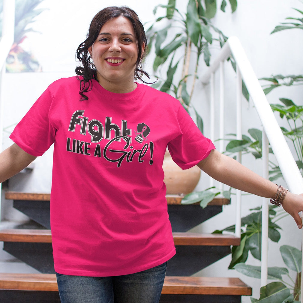 "Fight Like a Girl Signature" Unisex T-Shirt Breast Cancer - Hot Pink