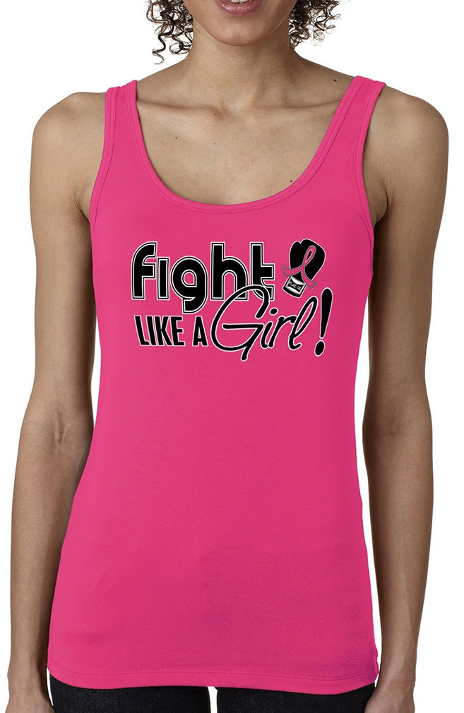"Fight Like a Girl Signature" Stretch Tank Top - Hot Pink