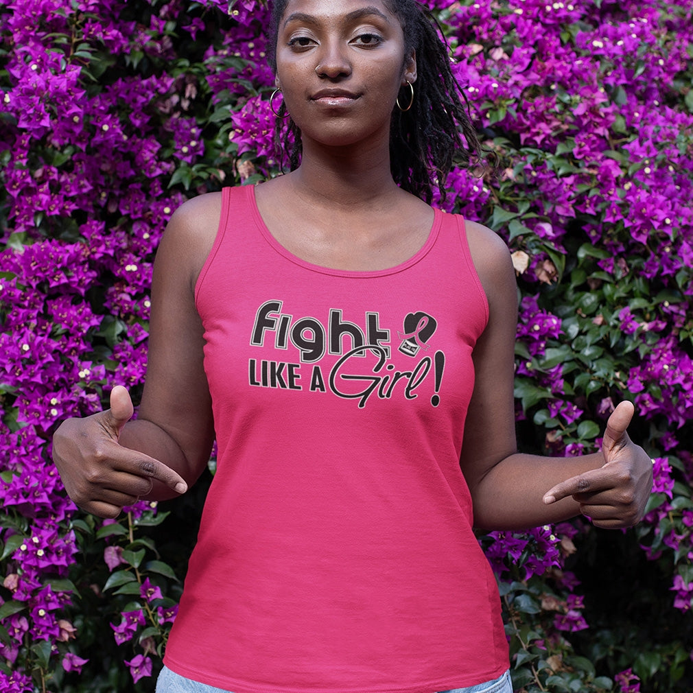 "Fight Like a Girl Signature" Stretch Tank Top - Hot Pink