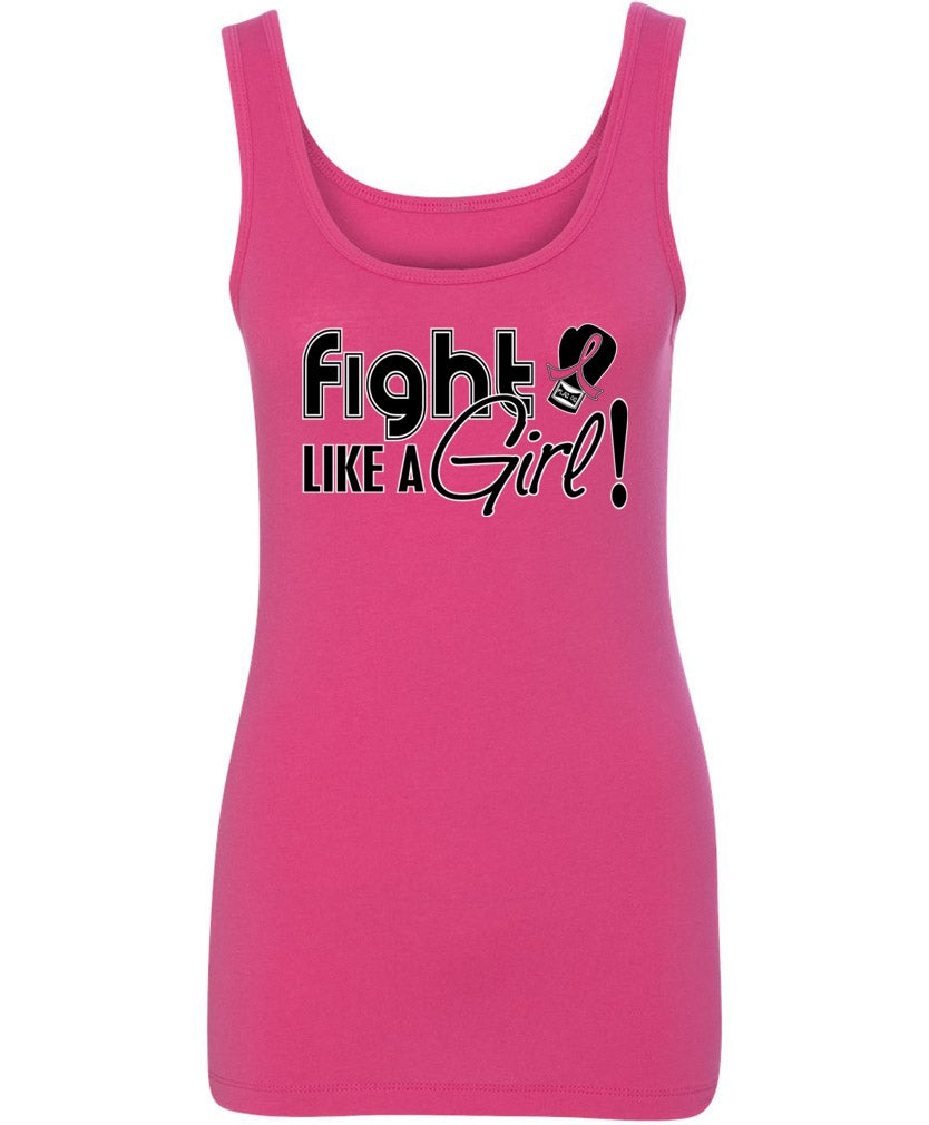 "Fight Like a Girl Signature" Stretch Tank Top - Hot Pink