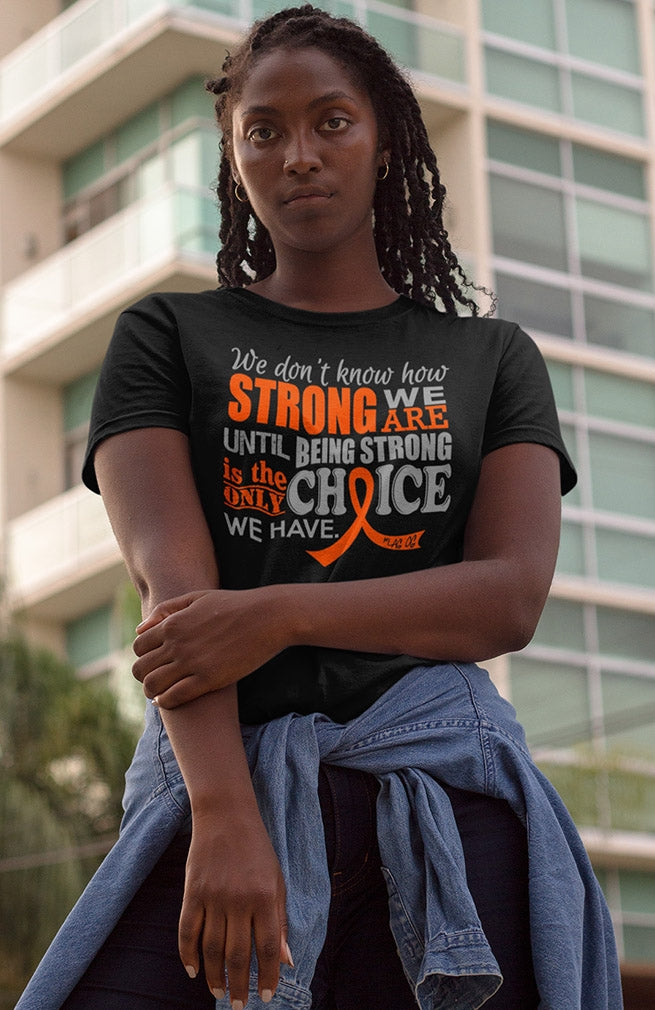 "How Strong We Are" Unisex T-Shirt - Black w/ Orange